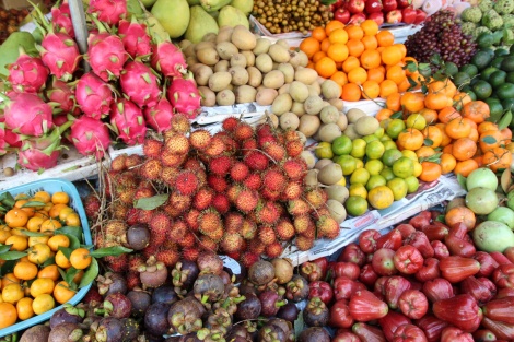 Selection of fruit at the market